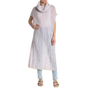 Free People Boho Pirouette Alpaca‎ Maxi Sweater Tunic Purple Lagenlook Layering